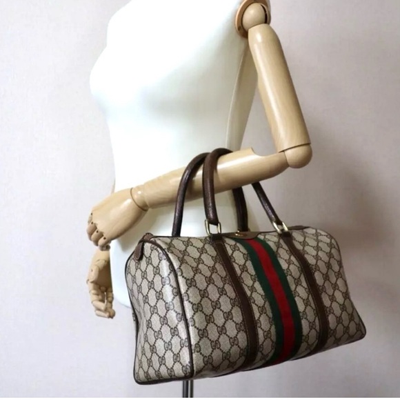 Authenticated Gucci Supreme Web Boston Ophidia Tote Bag Handbag Purse - Picture 3 of 16
